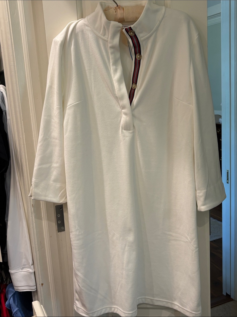 Southern Tide Women's Cream Polo Tunic with Button Placket